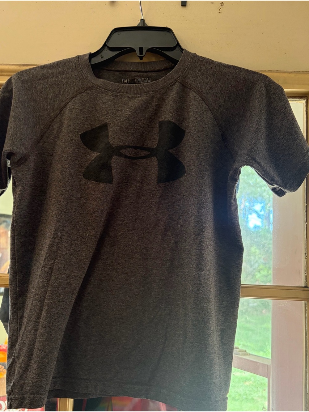 Under Armour youth Dark Gray Short Sleeve Logo Tee